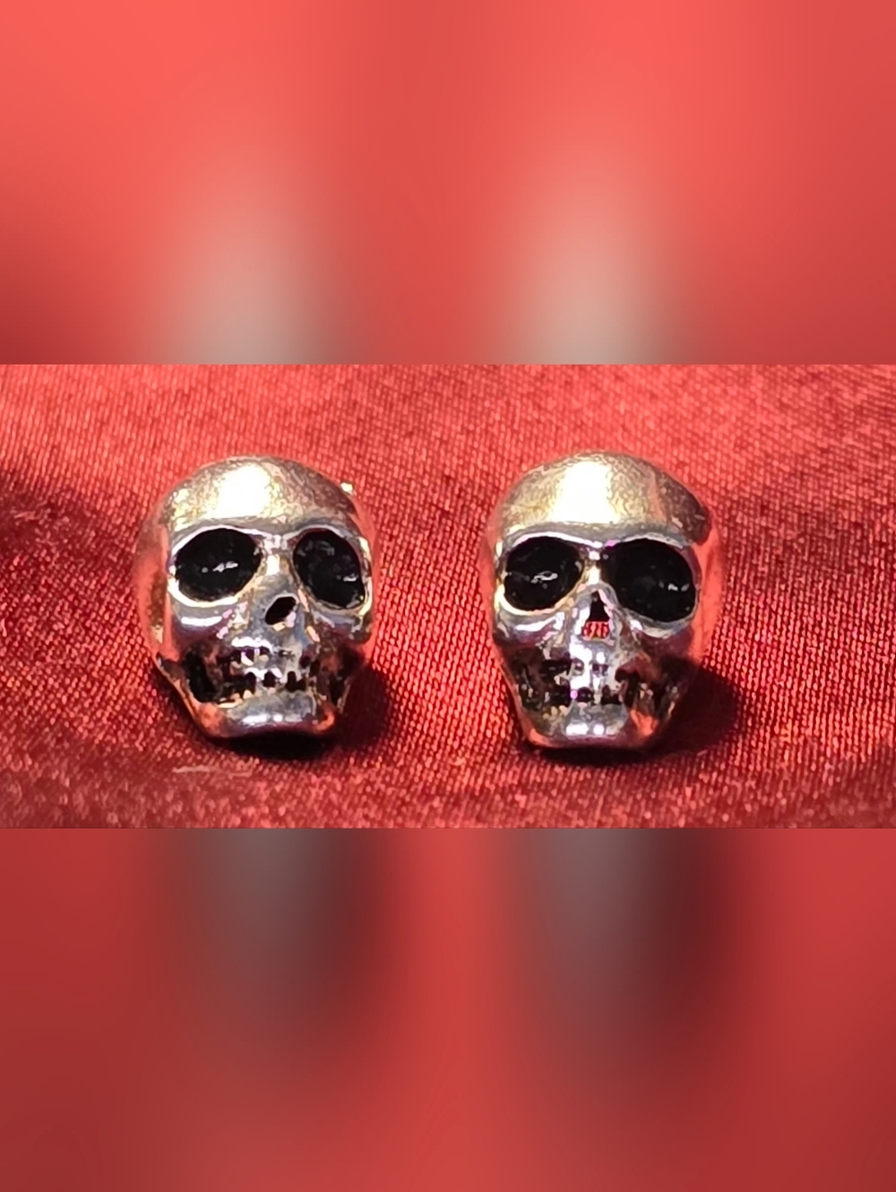 Sterling Silver Skull Stud Earrings